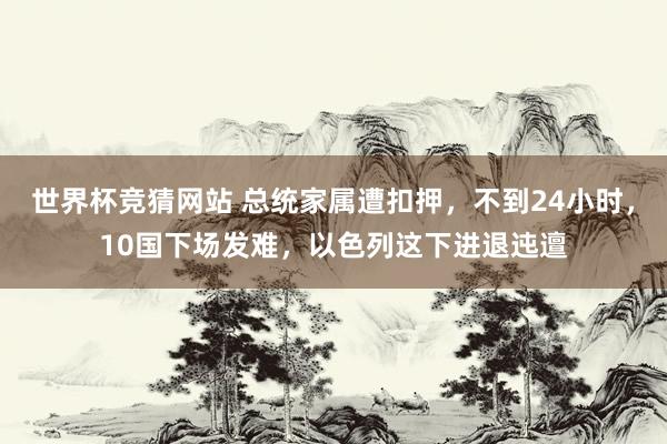 世界杯竞猜网站 总统家属遭扣押，不到24小时，10国下场发难，以色列这下进退迍邅