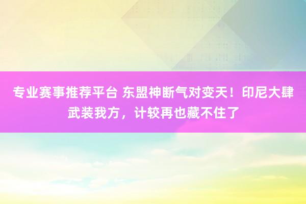 专业赛事推荐平台 东盟神断气对变天!印尼大肆武装我方,计较再也藏不住了