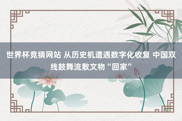 世界杯竞猜网站 从历史机遭遇数字化收复 中国双线鼓舞流散文物“回家”