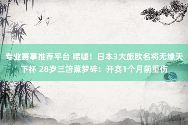 专业赛事推荐平台 唏嘘！日本3大旅欧名将无缘天下杯 28岁三笘薫梦碎：开赛1个月前重伤