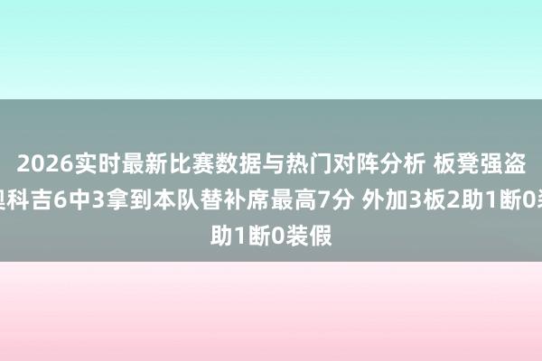 2026实时最新比赛数据与热门对阵分析 板凳强盗！奥科吉6中3拿到本队替补席最高7分 外加3板2助1断0装假
