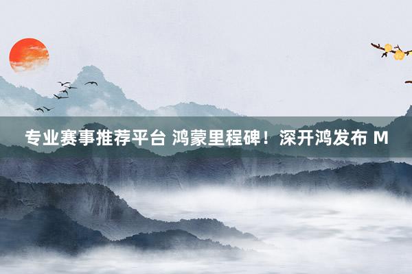 专业赛事推荐平台 鸿蒙里程碑!深开鸿发布 M