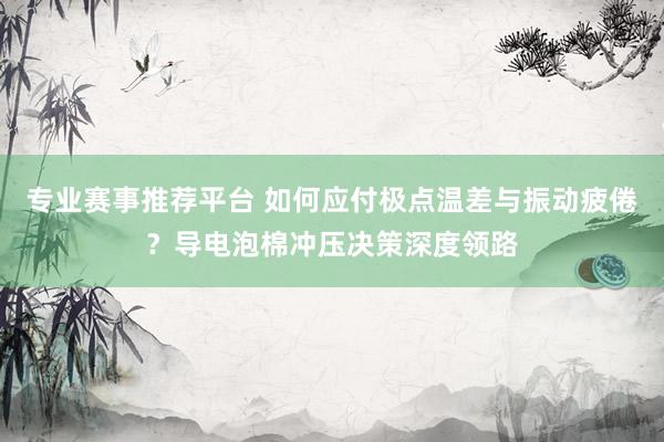 专业赛事推荐平台 如何应付极点温差与振动疲倦?导电泡棉冲压决策深度领路