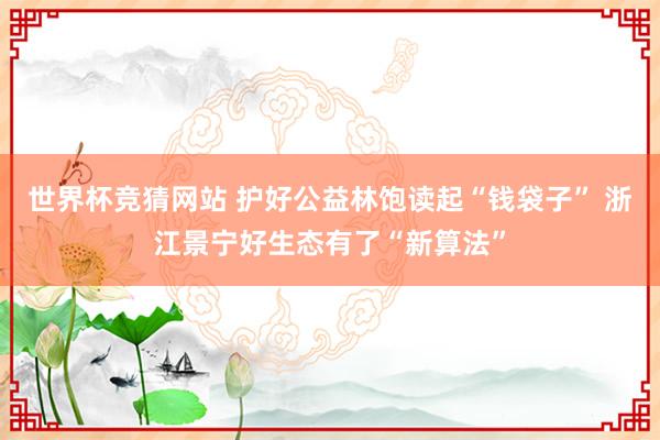 世界杯竞猜网站 护好公益林饱读起“钱袋子” 浙江景宁好生态有了“新算法”
