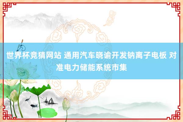 世界杯竞猜网站 通用汽车晓谕开发钠离子电板 对准电力储能系统市集
